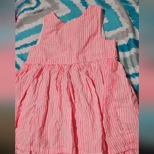 Pink and White Striped Sleeveless Dress